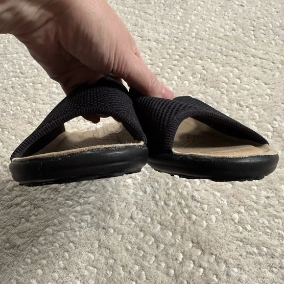 Fly Flot Italian Comfort Slide Sandals Black Mesh Size 41 NEOT - Picture 6 of 16